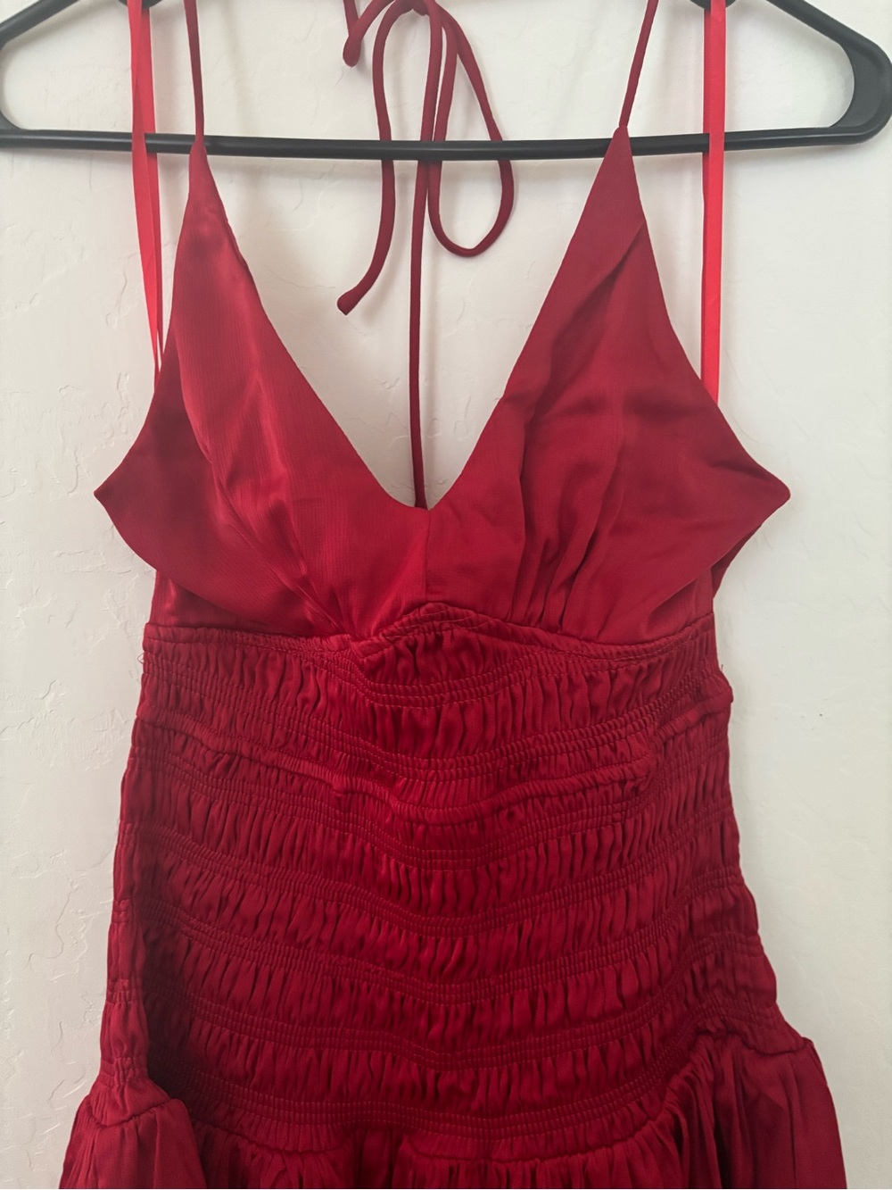 Princess Polly Red Satin Halter Mini Dress Size 2 - Picture 3 of 5